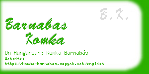 barnabas komka business card