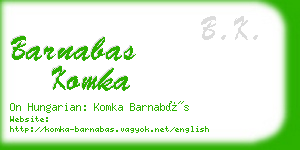 barnabas komka business card